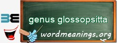 WordMeaning blackboard for genus glossopsitta